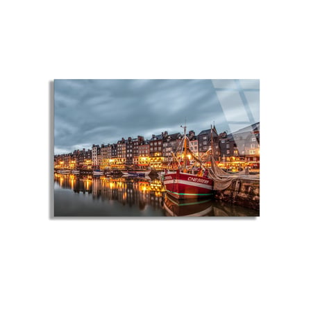 Liman Kasabası Cam Tablo 50x35 cm