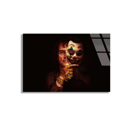 Joker Ve Eldiven Cam Tablo 50x35 cm