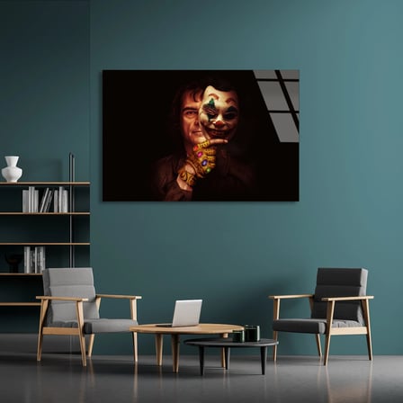 Joker Ve Eldiven Cam Tablo 50x35 cm