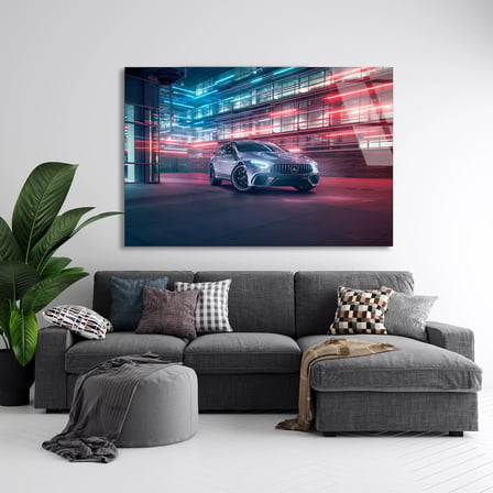Neon Mercedes Amg Cam Tablo 50x35 cm