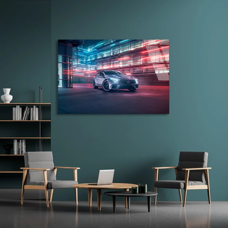 Neon Mercedes Amg Cam Tablo 50x35 cm