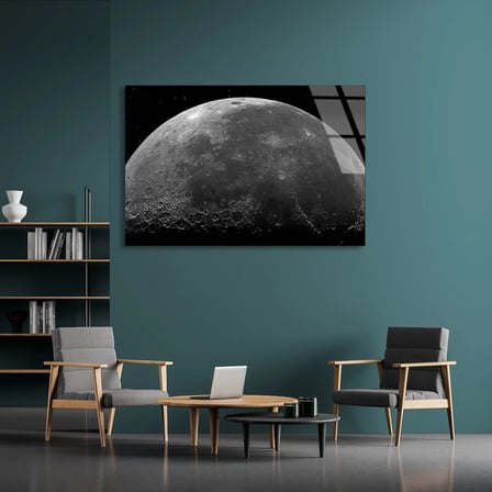 Ay Yüzeyi Cam Tablo 50x35 cm