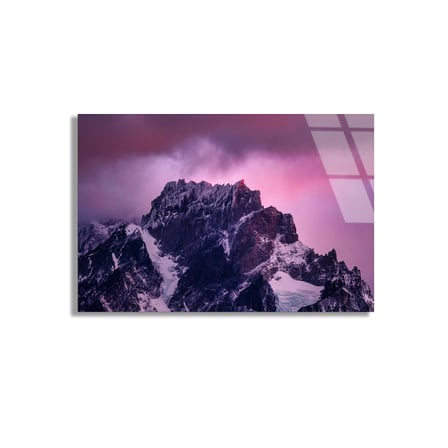 Mor Dağlar Cam Tablo 50x35 cm