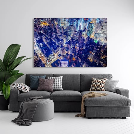 Havadan Şehir Görünümü Cam Tablo 50x35 cm