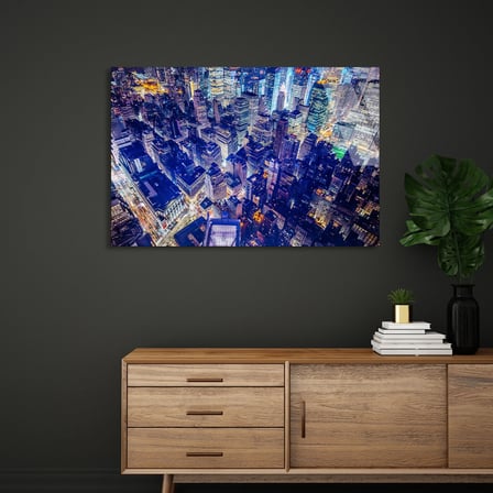 Havadan Şehir Görünümü Cam Tablo 50x35 cm