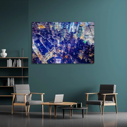 Havadan Şehir Görünümü Cam Tablo 50x35 cm