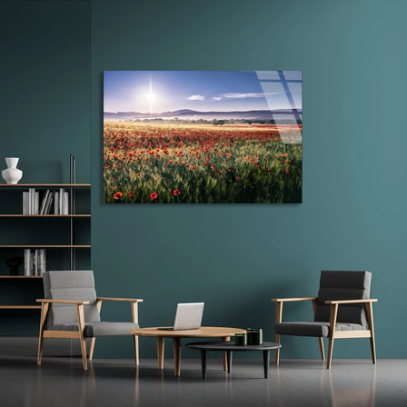 Gelincik Tarlası Cam Tablo 50x35 cm