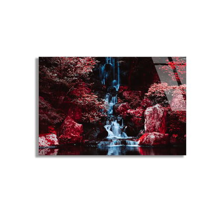 Sonbahar Şelalesi Cam Tablo 50x35 cm