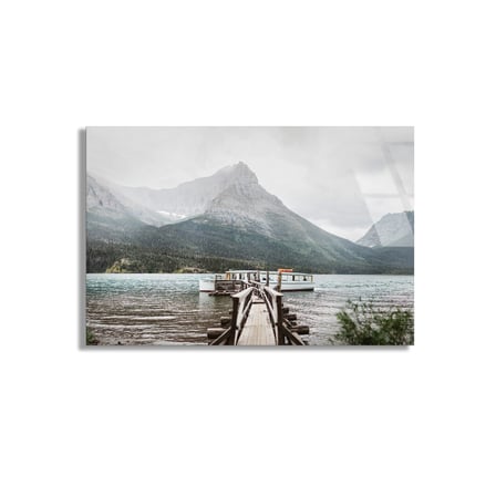 Dağ İskele Gölü Cam Tablo 50x35 cm
