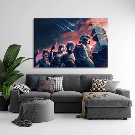 Star Wars Askerleri Cam Tablo 50x35 cm