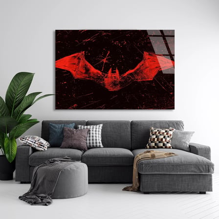 Batman Logosu Cam Tablo 50x35 cm