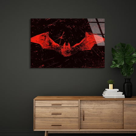 Batman Logosu Cam Tablo 50x35 cm