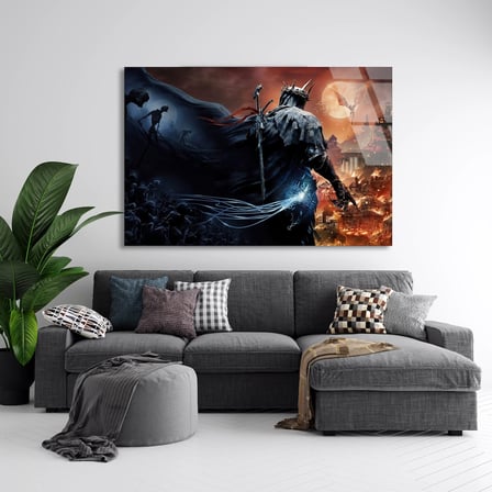 Karanlık Savaşçı Cam Tablo 50x35 cm
