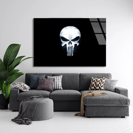 Punisher Logosu Cam Tablo 50x35 cm