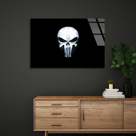 Punisher Logosu Cam Tablo 50x35 cm