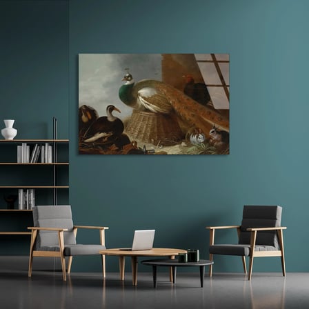 Tavus Kuşu Tablosu Cam Tablo 50x35 cm