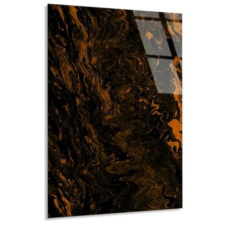 Siyah Altın Mermer Cam Tablo Dikey 80x125 cm