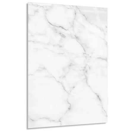 Beyaz Gri Mermer Cam Tablo Yatay 80x125 cm