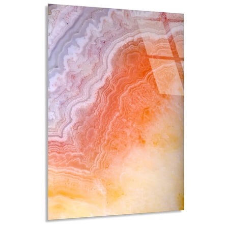 Turuncu Agat Mermer Cam Tablo Dikey 35x50 cm