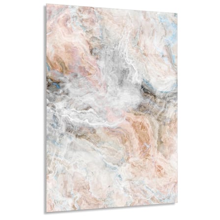 Mavi Bej Mermer Cam Tablo Dikey 35x50 cm
