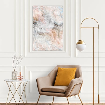 Mavi Bej Mermer Cam Tablo Yatay 80x125 cm