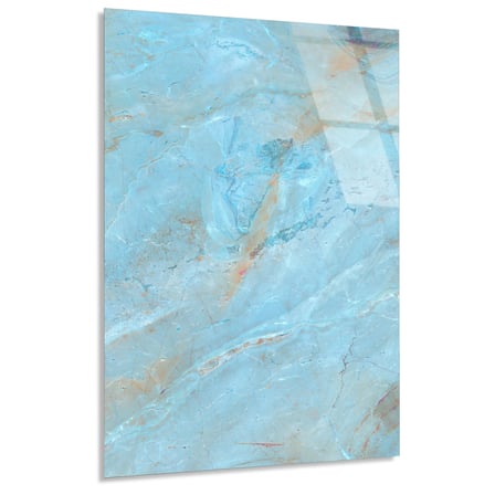 Turkuaz Mermer Desen Cam Tablo Dikey 80x125 cm