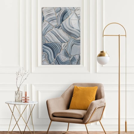 Gri Dalga Mermer Cam Tablo Yatay 80x125 cm