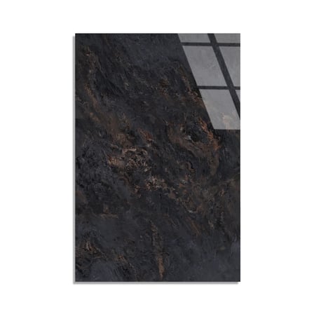 Koyu Kahve Mermer Cam Tablo Yatay 80x125 cm