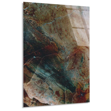 Kahve Yeşil Mermer Cam Tablo Yatay 35x50 cm
