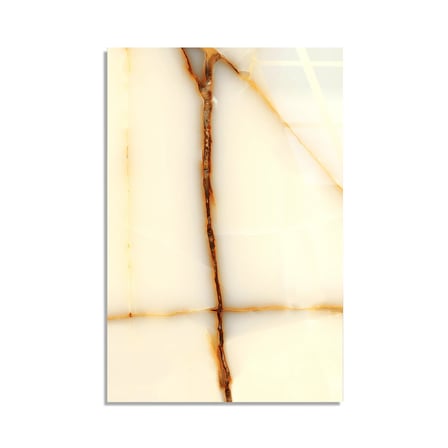 Krem Oniks Mermer Cam Tablo Dikey 35x50 cm