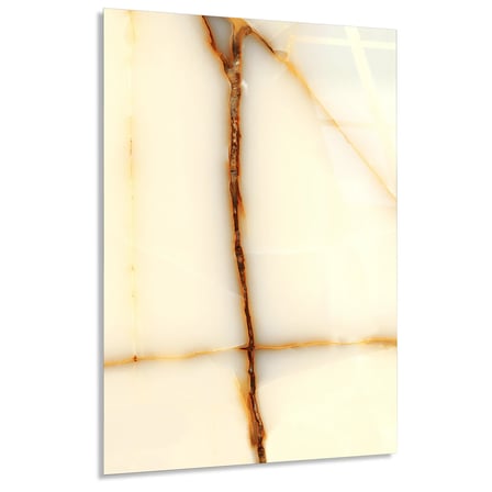 Krem Oniks Mermer Cam Tablo Dikey 35x50 cm