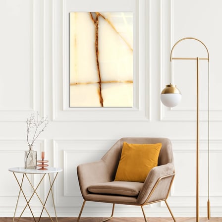 Krem Oniks Mermer Cam Tablo Dikey 35x50 cm