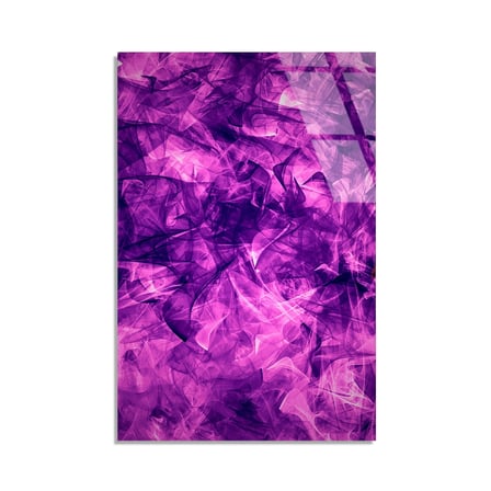 Mor Kristal Mermer Cam Tablo Yatay 35x50 cm