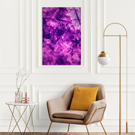 Mor Kristal Mermer Cam Tablo Yatay 35x50 cm