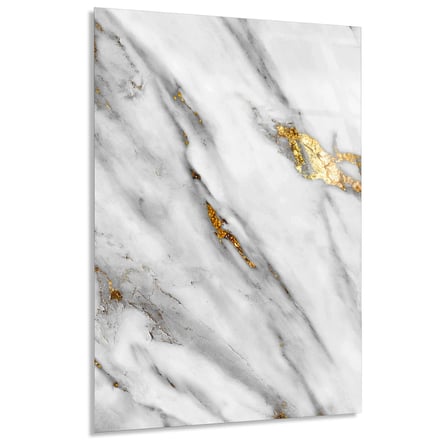 Beyaz Altın Mermer Cam Tablo Yatay 80x125 cm