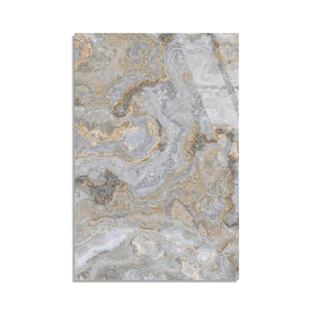 Gri Bej Mermer Cam Tablo Yatay 80x125 cm