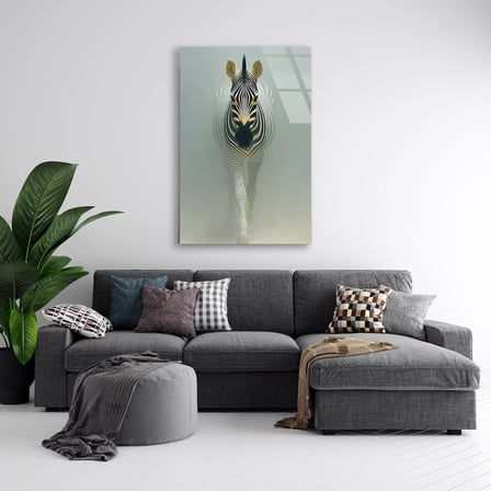 Zebra Portresi Cam Tablo 35x50 cm