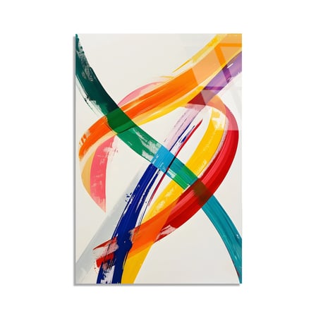 Renkli Fırça Darbeleri Cam Tablo 35x50 cm