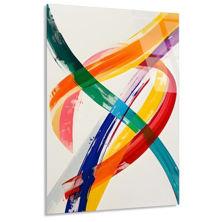 Renkli Fırça Darbeleri Cam Tablo 35x50 cm