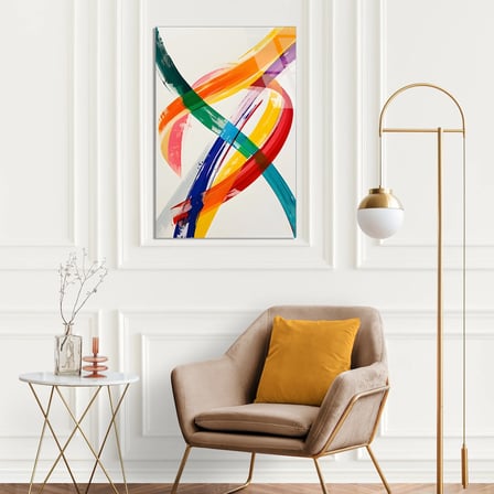 Renkli Fırça Darbeleri Cam Tablo 35x50 cm