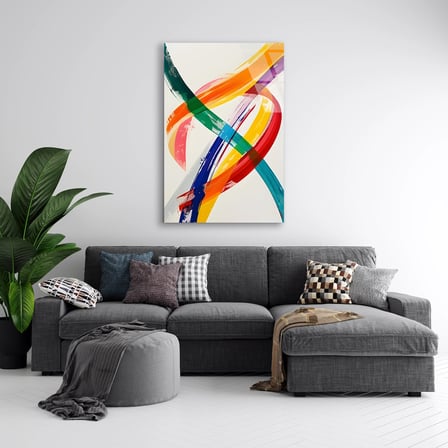 Renkli Fırça Darbeleri Cam Tablo 35x50 cm