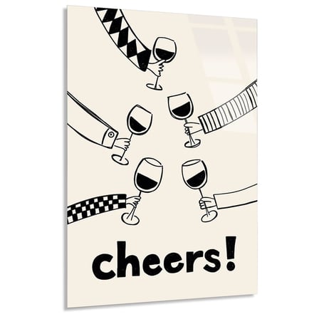 Cheers Şarap Kadehleri Cam Tablo 35x50 cm