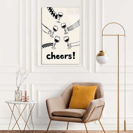 Cheers Şarap Kadehleri Cam Tablo 35x50 cm