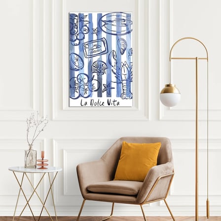 La Dolce Vita Deniz Ürünleri Cam Tablo 35x50 cm