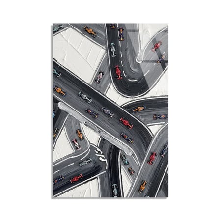 Otoyol Kavşağı Kuş Bakışı Cam Tablo 35x50 cm