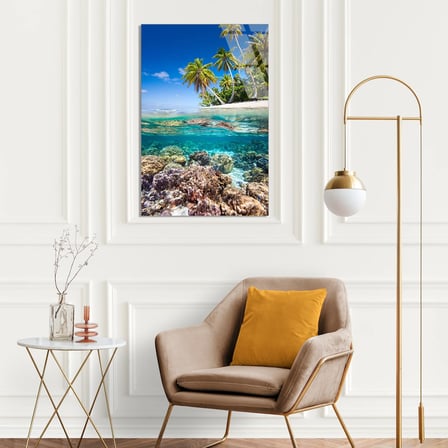 Tropik Plaj Palmiye Cam Tablo 50x70 cm