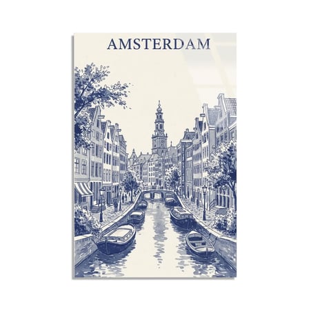 Amsterdam Kanal Cam Tablo 35x50 cm