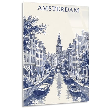 Amsterdam Kanal Cam Tablo 35x50 cm