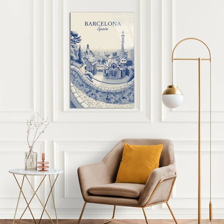 Barcelona İspanya Cam Tablo 35x50 cm