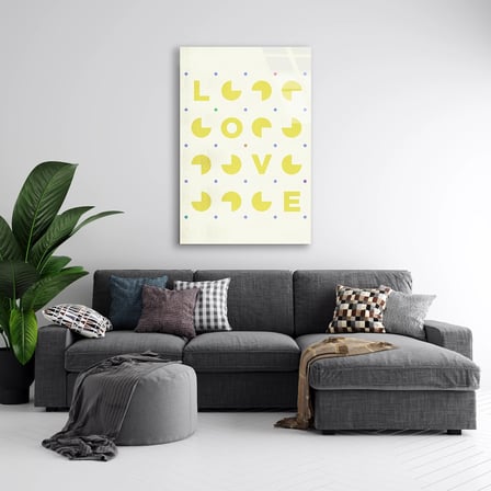 Pac-man Deseni Cam Tablo 35x50 cm